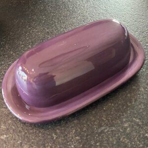 POTTERY BARN Sausalito Fig (Purple) Covered Butter Dish